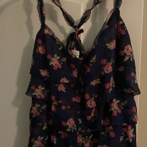 Abercrombie & Fitch navy floral top size large
